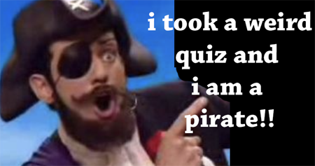 This weird internet quiz said I'm a pirate!